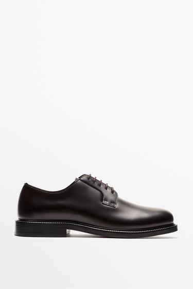Leather dress blucher shoe — Brown 1