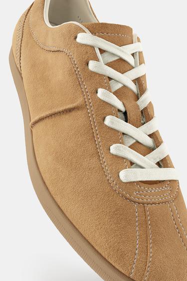 TÊNIS DE COURO - Marrom da Zara - Imagem 0