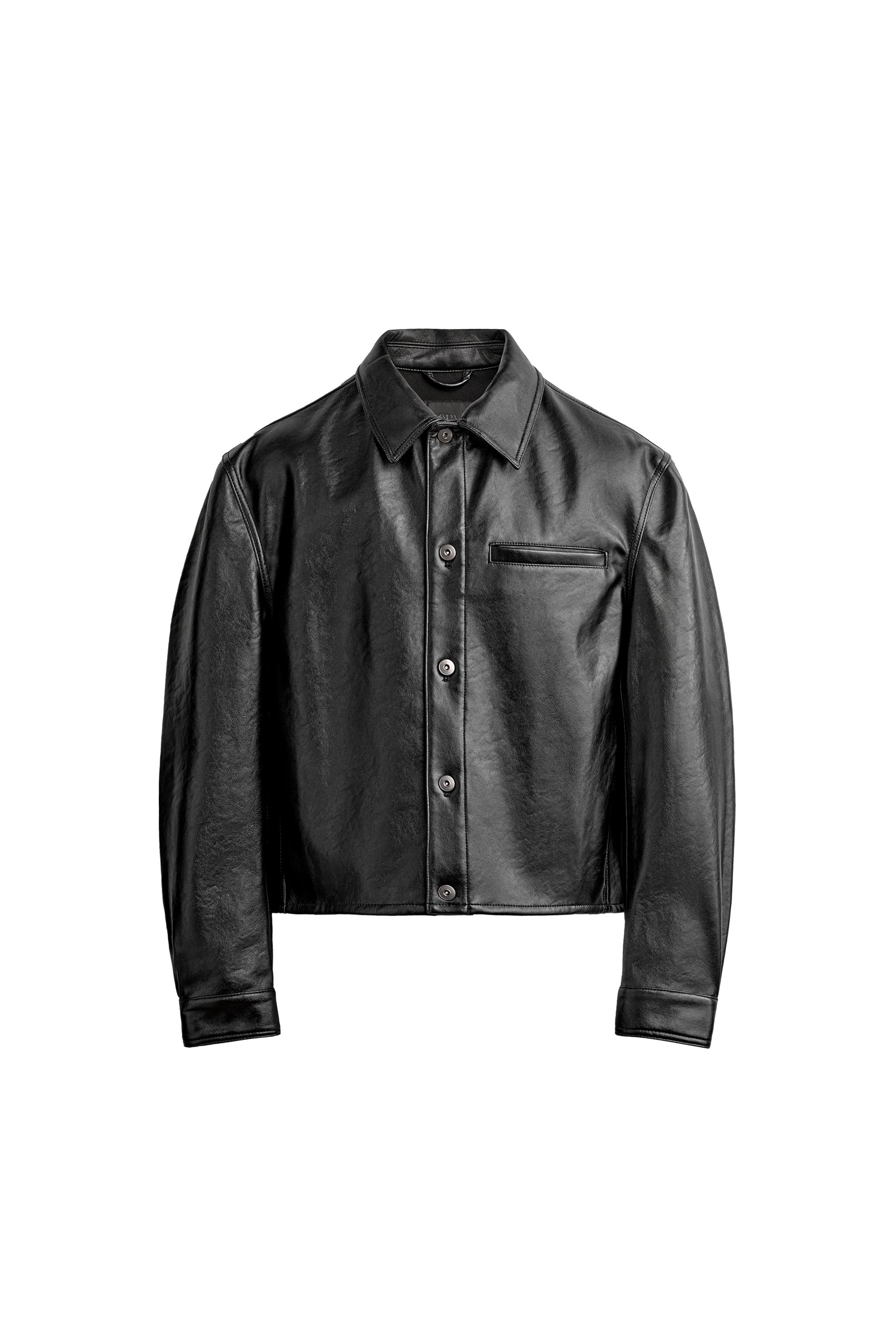 CROPPED LEATHER-EFFECT OVERSHIRT - Chocolate | ZARA Turkey