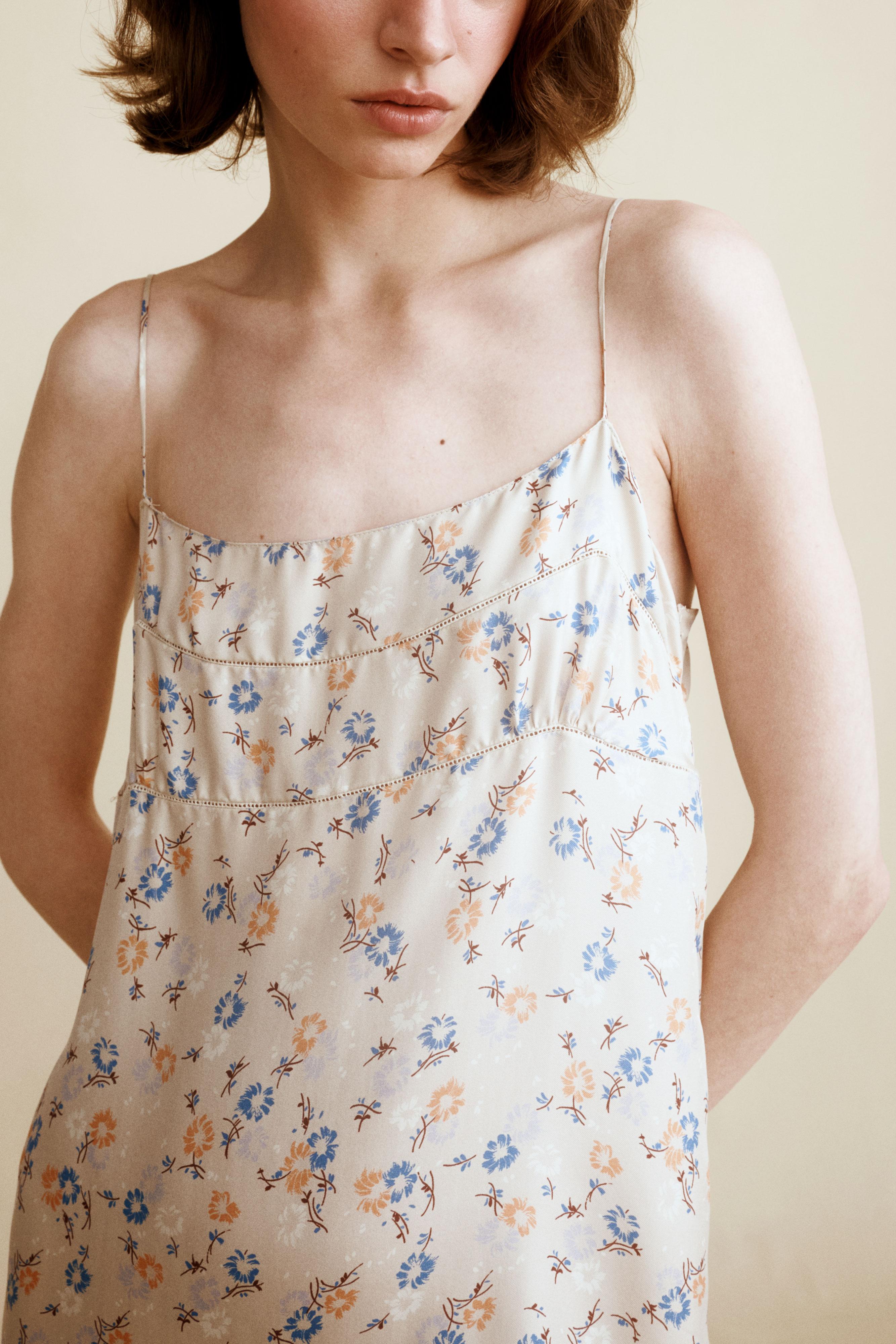100% SILK DRESS CREATED BY CARAMEL LONDON X ZARA — Printed