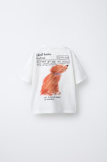 DOG PRINT T-SHIRT - Ecru by Zara - Image 1