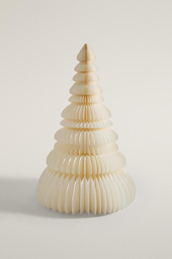 PAPER CHRISTMAS TREE FLOOR LIGHT (160 cm) - Oyster-white by Zara - Image 0
