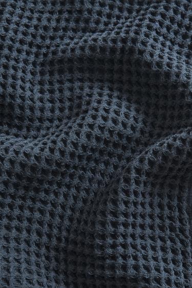 SERVIETTE DE BAIN COTON WAFFLE - Bleu encre de Zara