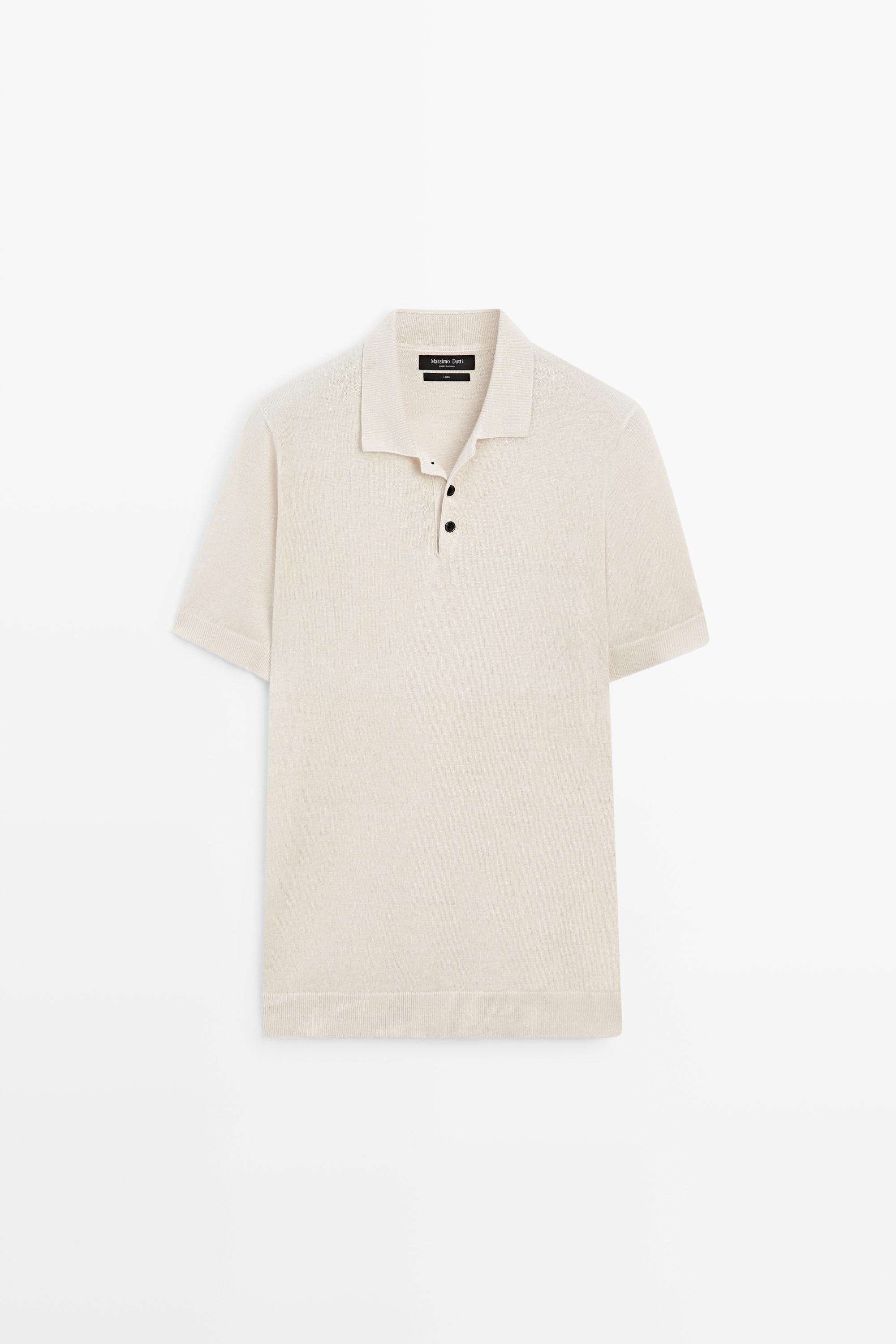 Pull en maille 100 % lin à manches courtes