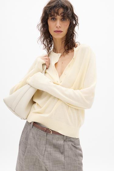 SUÉTER DE TRICÔ LISO - Manteiga da Zara