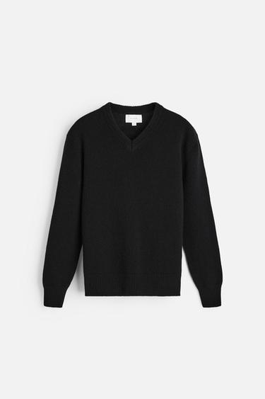 CASHMERE V-NECK SWEATER - Black by Zara