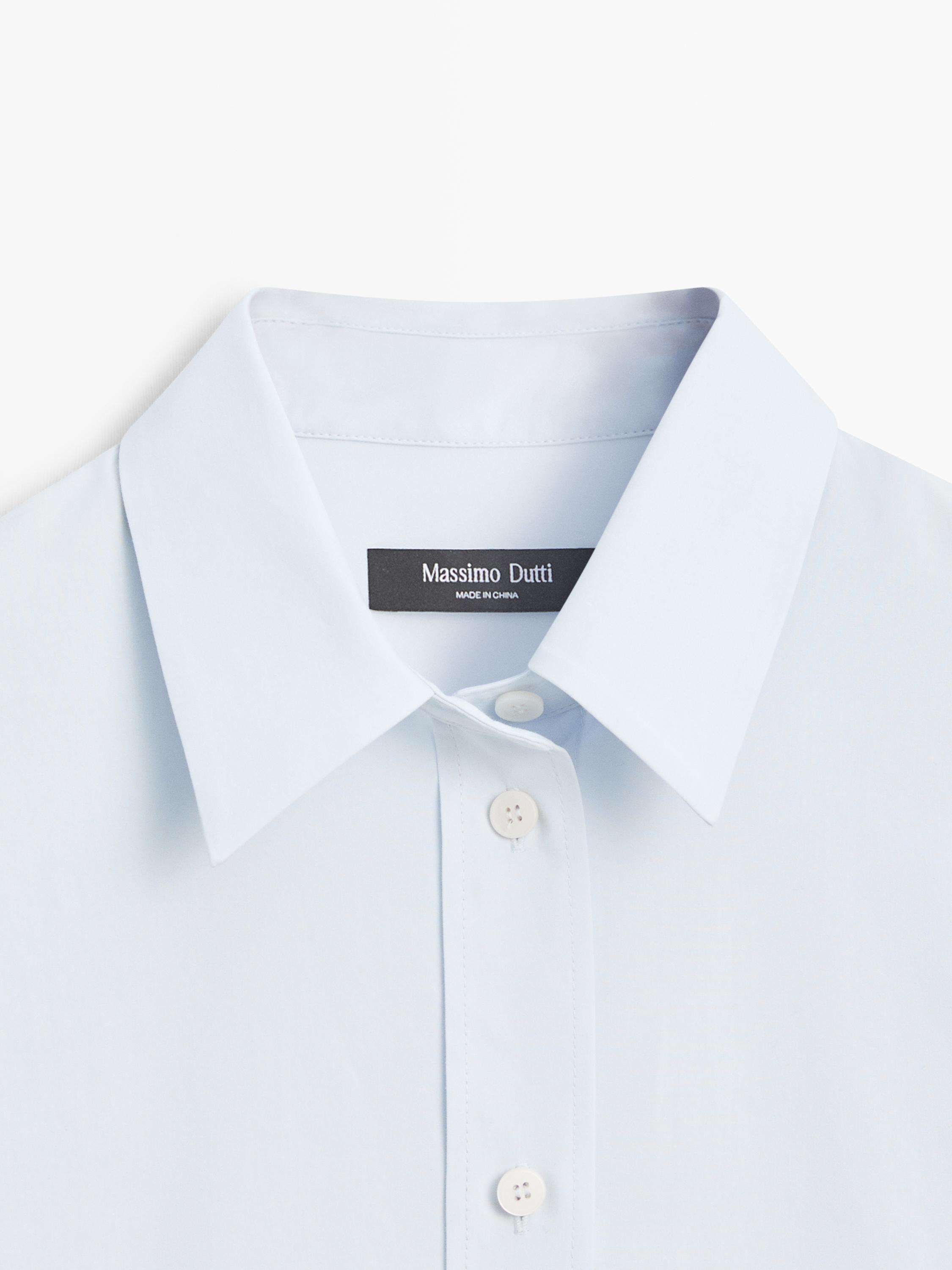 Poplin and cotton blend shirt