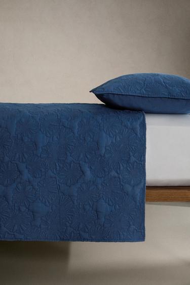 ÉDREDON CONTRASTANT RELIEF FLEURS - Bleu de Zara - Image 2