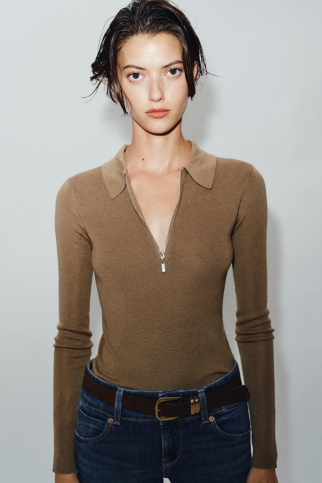 ZIP KNIT POLO SHIRT