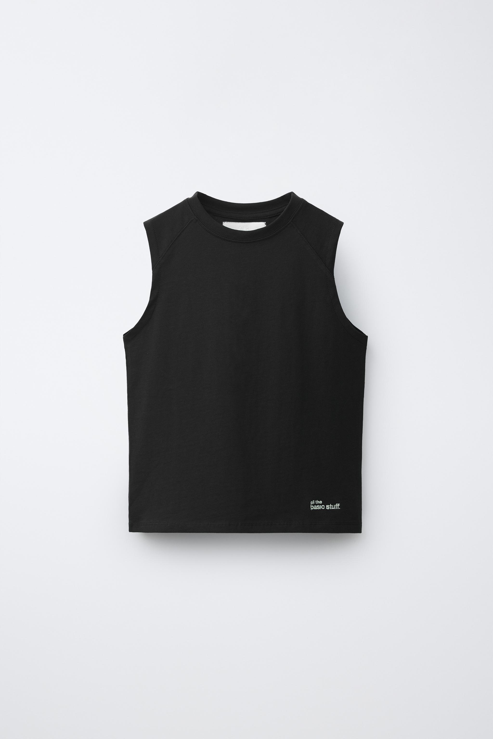 SLEEVELESS PLAIN T-SHIRT