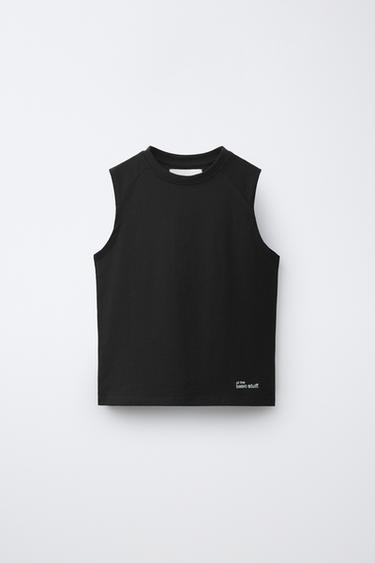 CAMISETA LISA MANGA SISA - Negro de Zara