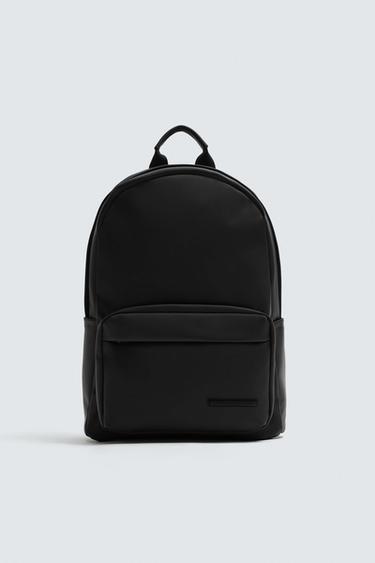 Zara RUBBERIZED BACKPACK - Black