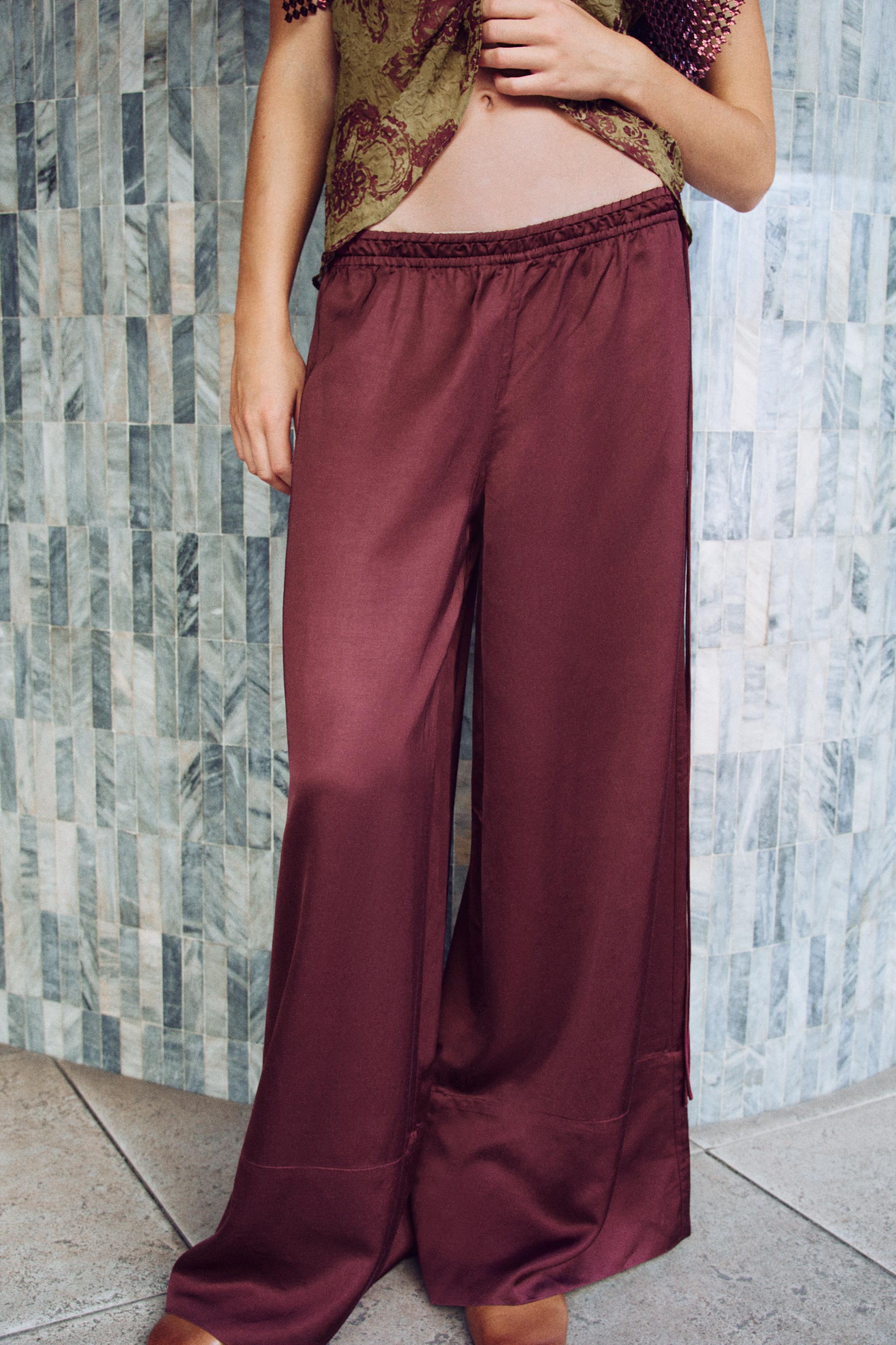 DOUBLE-WAISTBAND WIDE-LEG PANTS