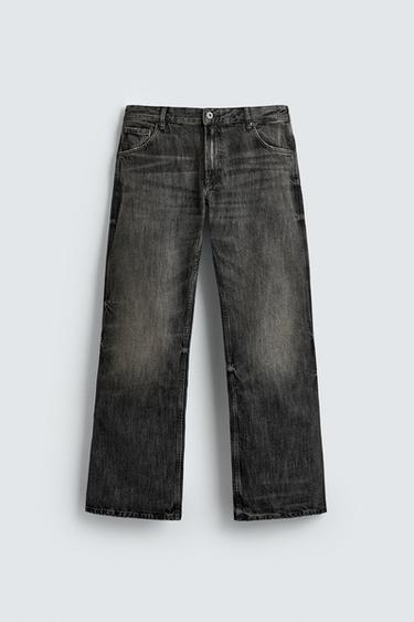 LOW-RISE FLARE FIT JEANS - Charcoal by Zara