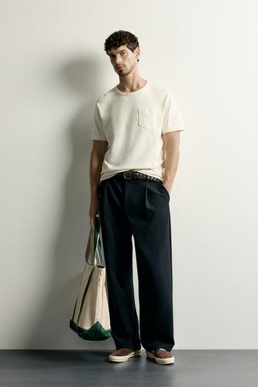 Zara 標準版型短袖 T 恤 - 裸色 - 圖片 0