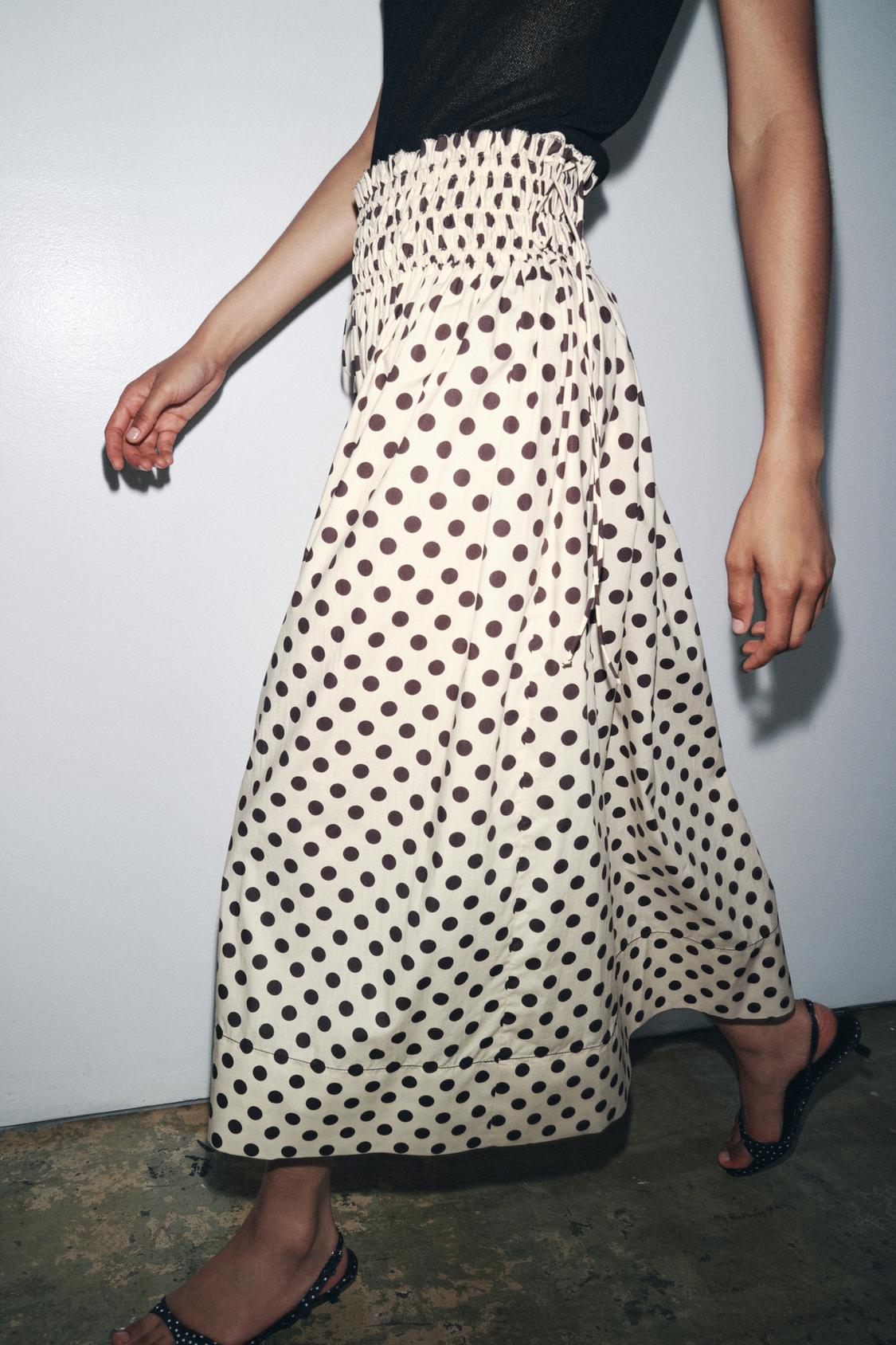 ZW COLLECTION POLKA DOT MIDI SKIRT