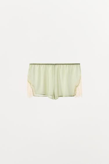 SHORT STYLE LINGERIE DENTELLE - Vert d'eau de Zara - Image 4