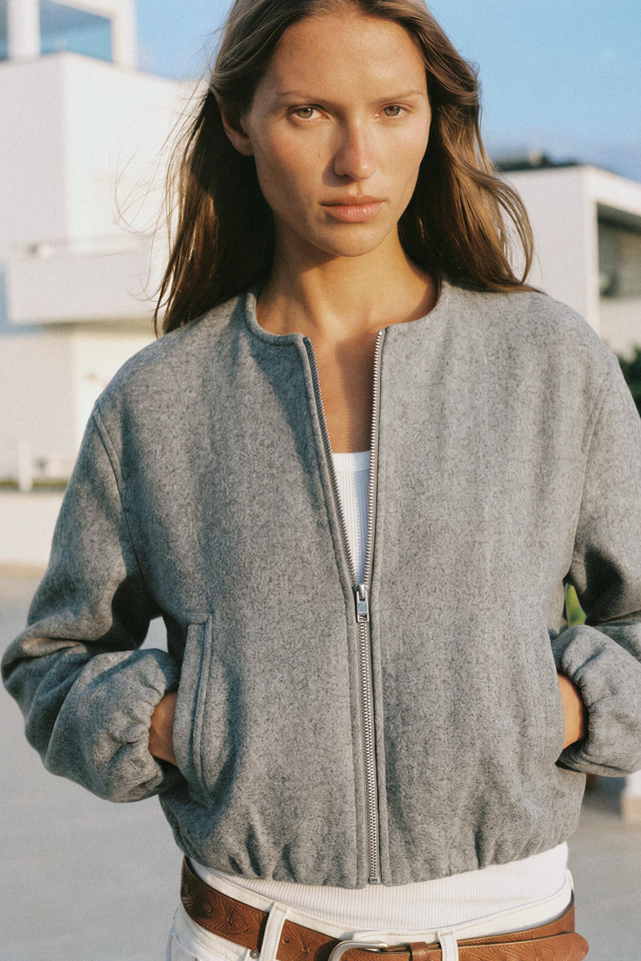 SOFT BOMBER JACKET — Gray