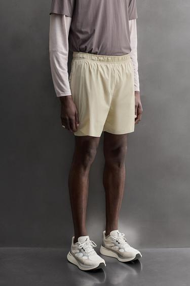 Zara 2-IN-1 RUNNING SHORTS - Gray / Beige