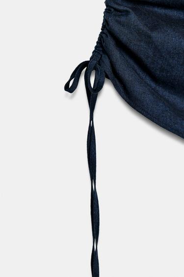 DRAPED LINEN BLEND TOP - Blue by Zara - Image 6