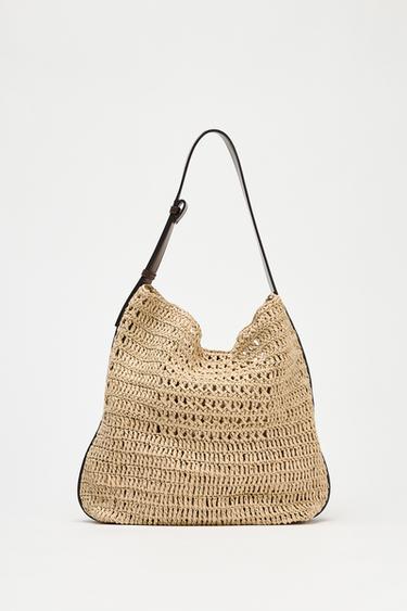 SACA EFECTO RAFIA - Beige claro de Zara