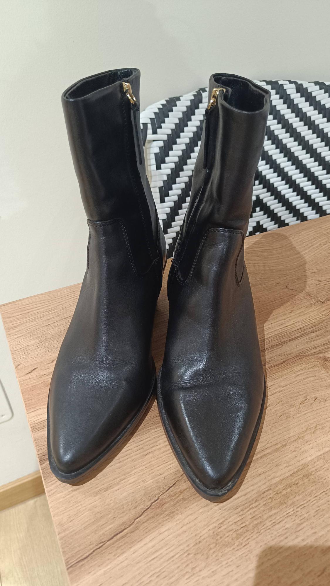 LEATHER COWBOY ANKLE BOOTS - Image 3