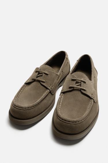 CHAUSSURE BATEAU CUIR - Gris taupe de Zara - Image 2