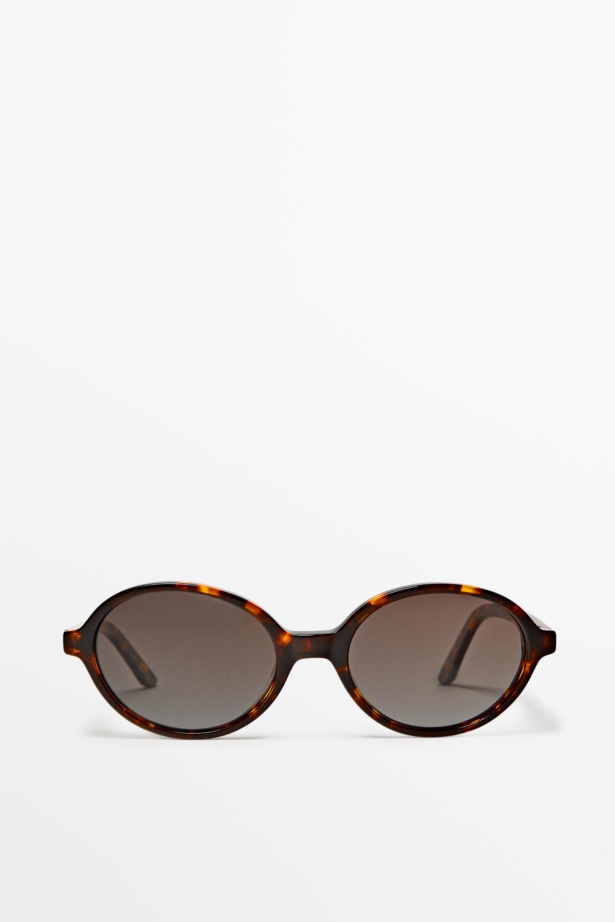 Oval tortoiseshell-effect sunglasses