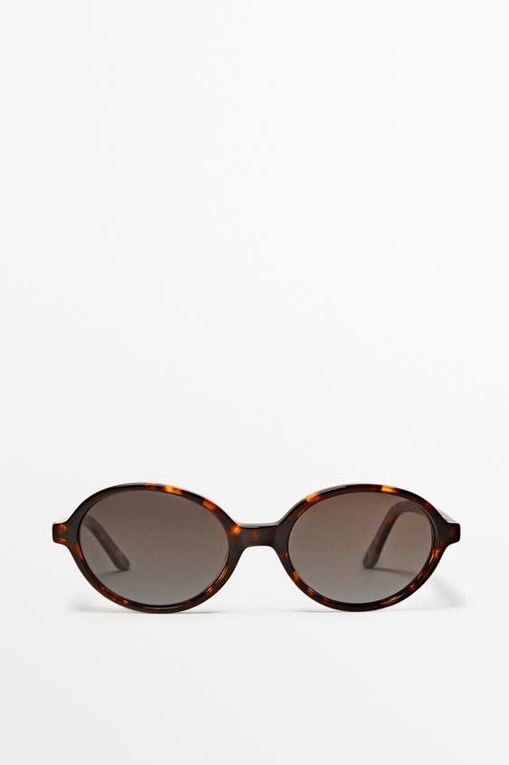 Zara Oval tortoiseshell-effect sunglasses - Brown - Image 0