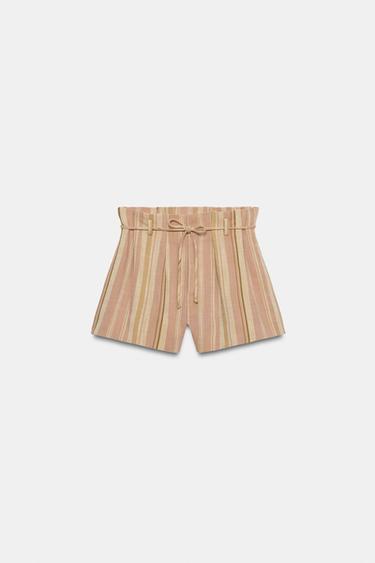 ZW COLLECTION STRIPED BERMUDA SHORTS WITH BELT - Pink marl by Zara - Image 5
