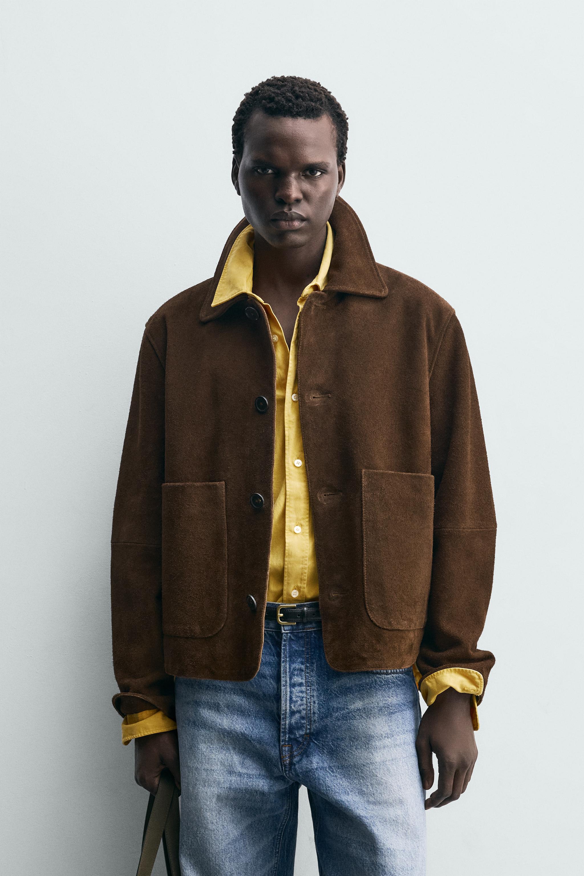 BLOUSON EN CUIR DAIM