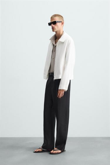 100% LINEN JACKET - White by Zara - Image 3