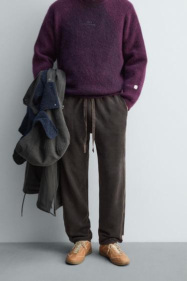 KNITTED JOGGERS WITH SIDE TAPING X SR_A - Navy blue by Zara