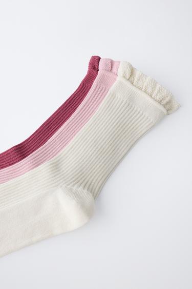 THREE-PACK OF LONG TERRY SOCKS - Pink by Zara - Image 1