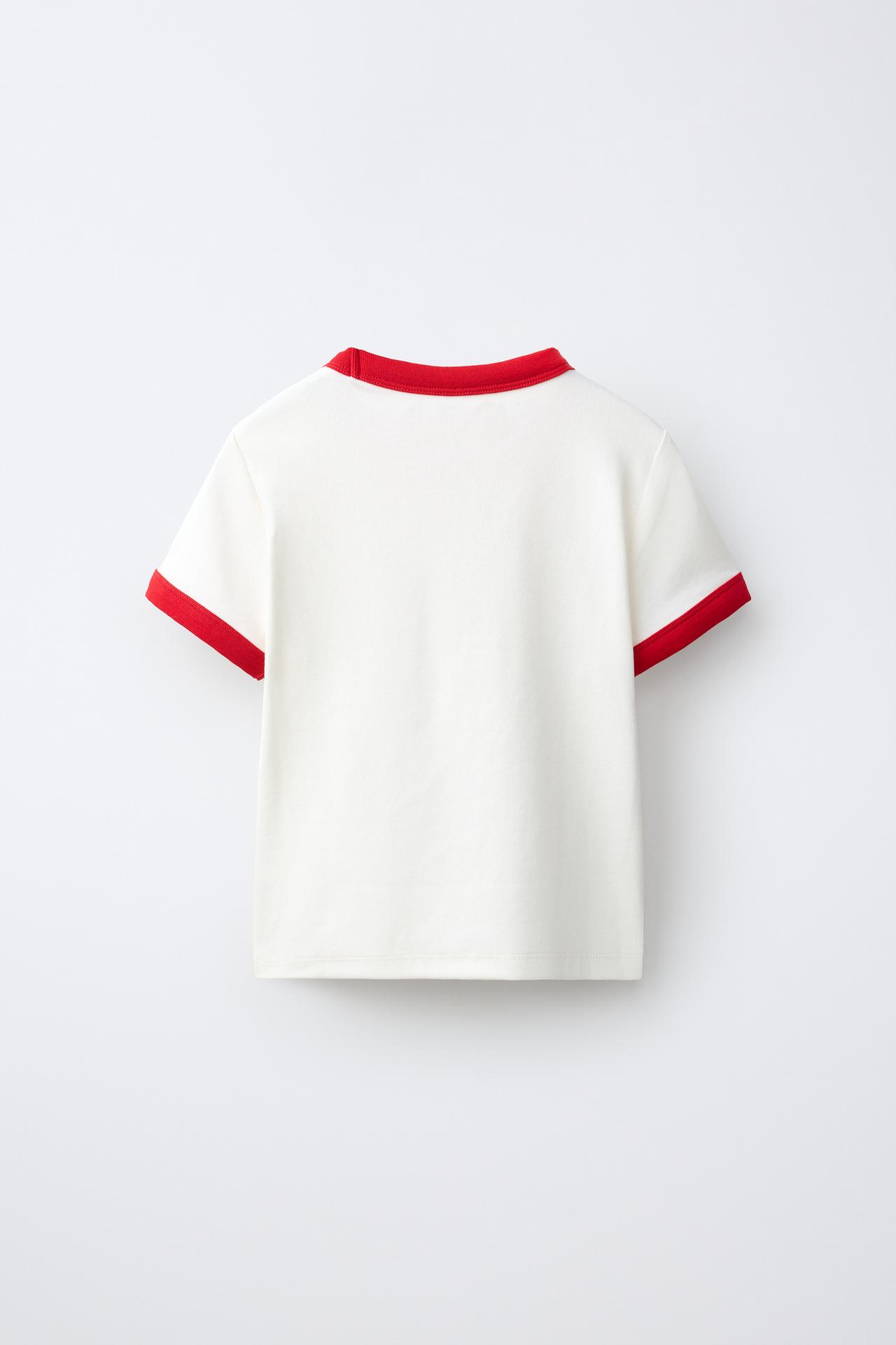 SOCCER PRINT T-SHIRT — Ecru