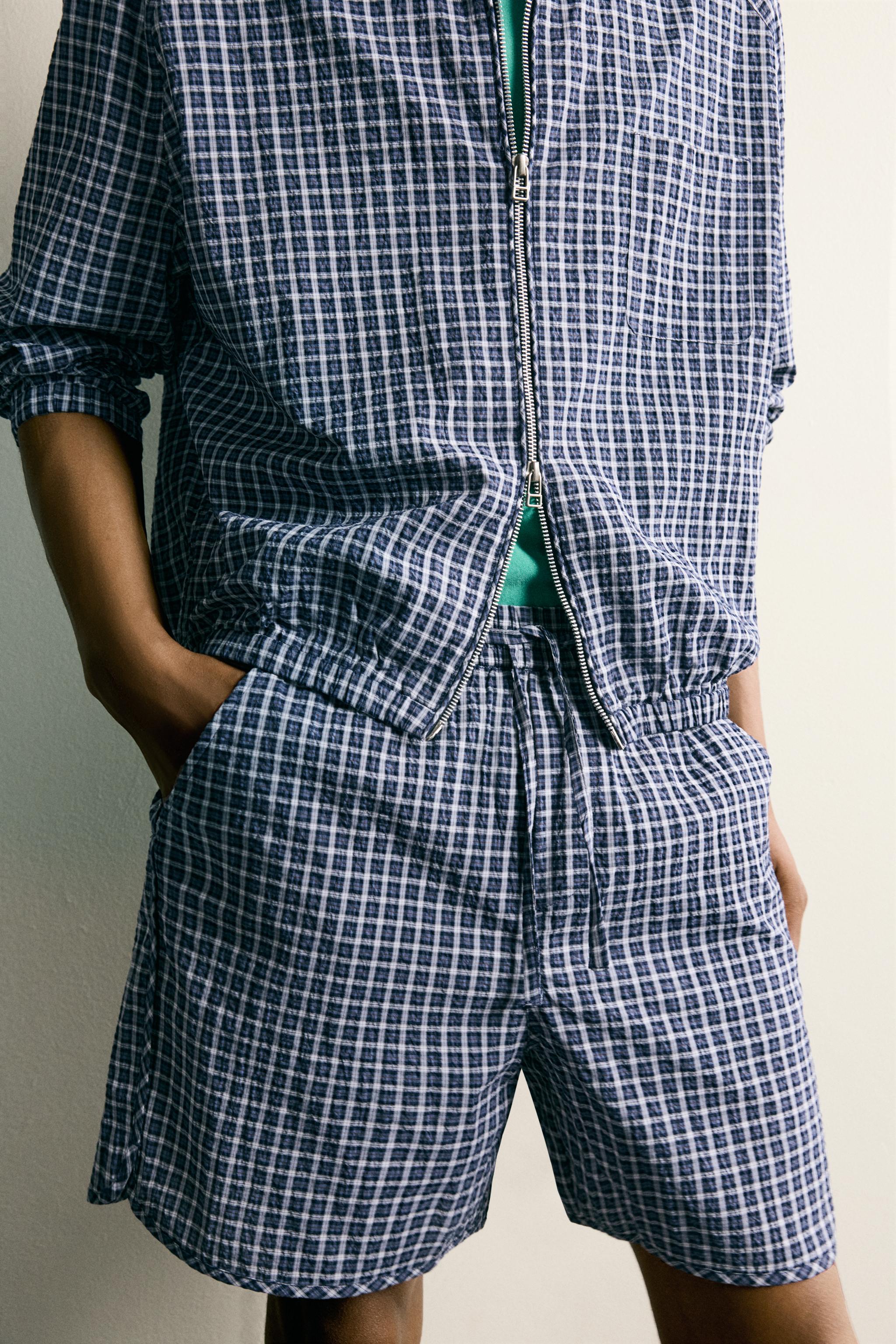 TEXTURED CHECK SHORTS