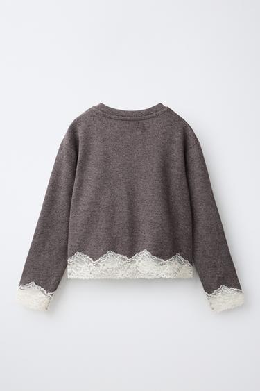 SOFT TOUCH LACE T-SHIRT — Brown 2
