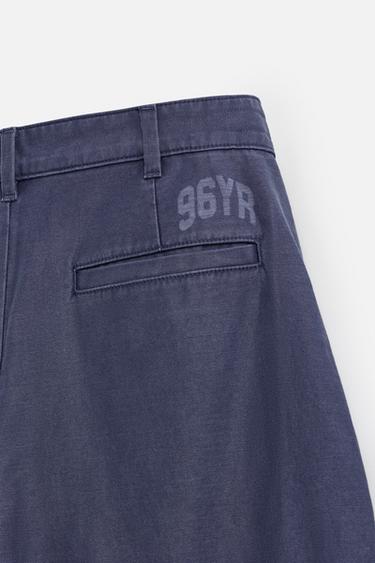 RELAXED FIT PLEATED JEANS - Blue by Zara