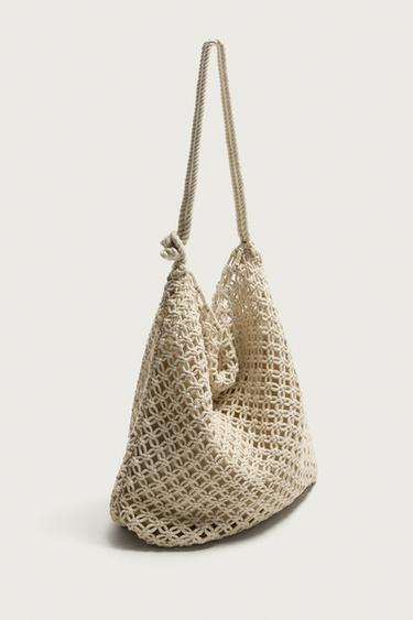SAC PORTÉ ÉPAULE MACRAMÉ - Marron sable de Zara - Image 5