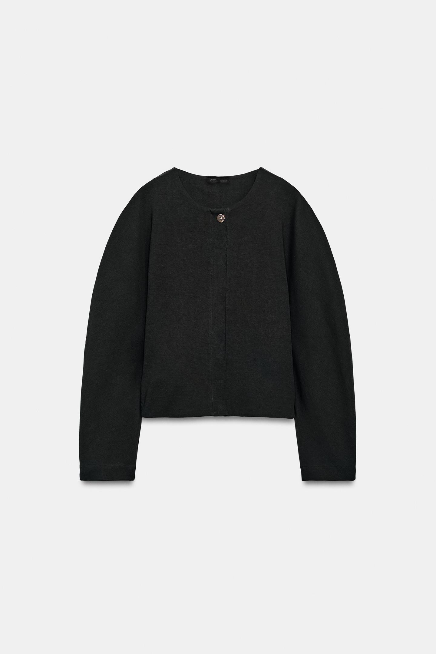 Женская куртка Zara Button, цвет: Чёрный — фото 6