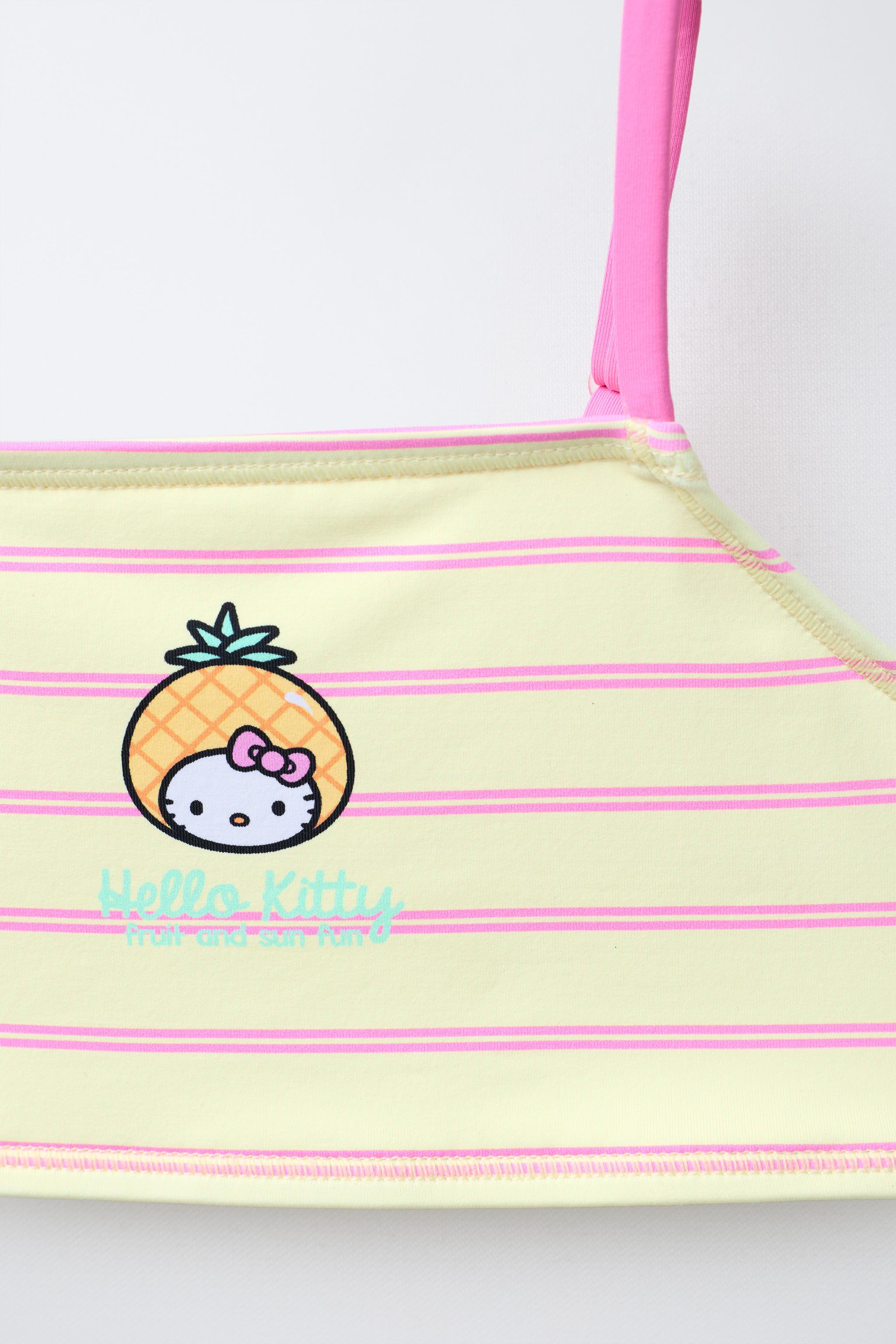 6-14 ANS/ MAILLOT DE BAIN DEUX PIÈCES À RAYURES HELLO KITTY © SANRIO