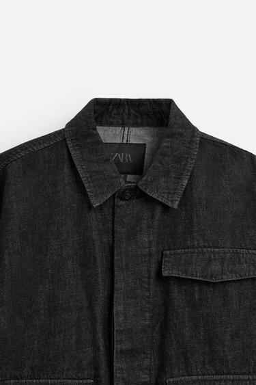 SELVEDGE DENIM OVERSHIRT - Black by Zara - Image 7