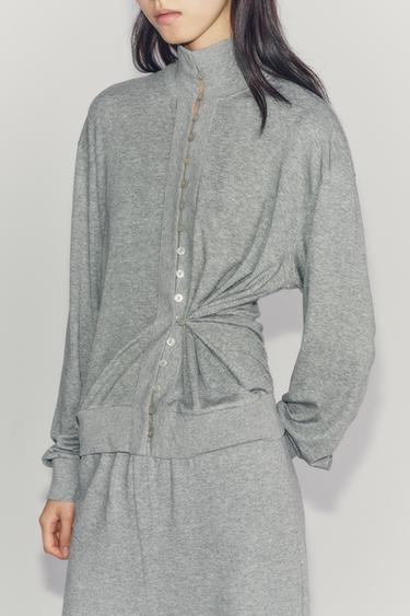 FLOWY BUTTONED JACKET — Gray 1
