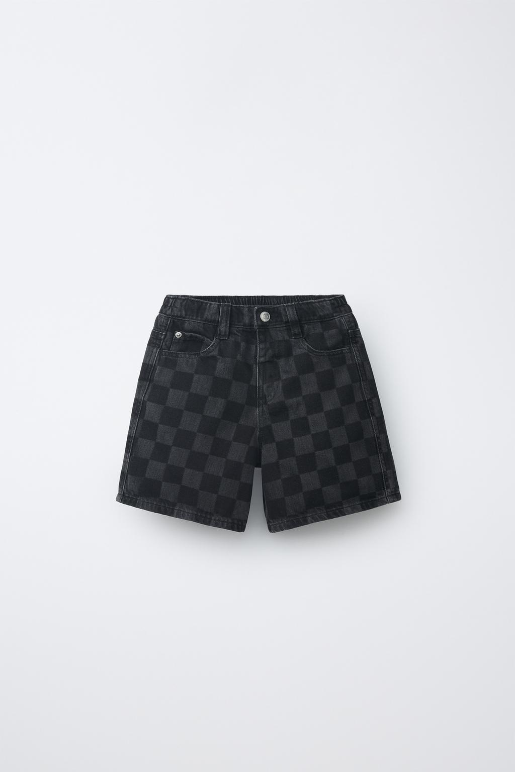 CHECKERBOARD BERMUDA SHORTS