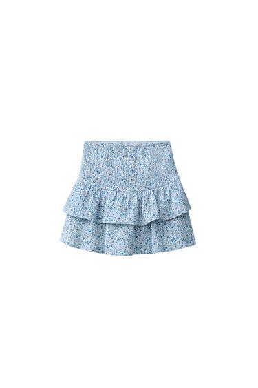 FLORAL BERMUDA SKORT - Light blue by Zara
