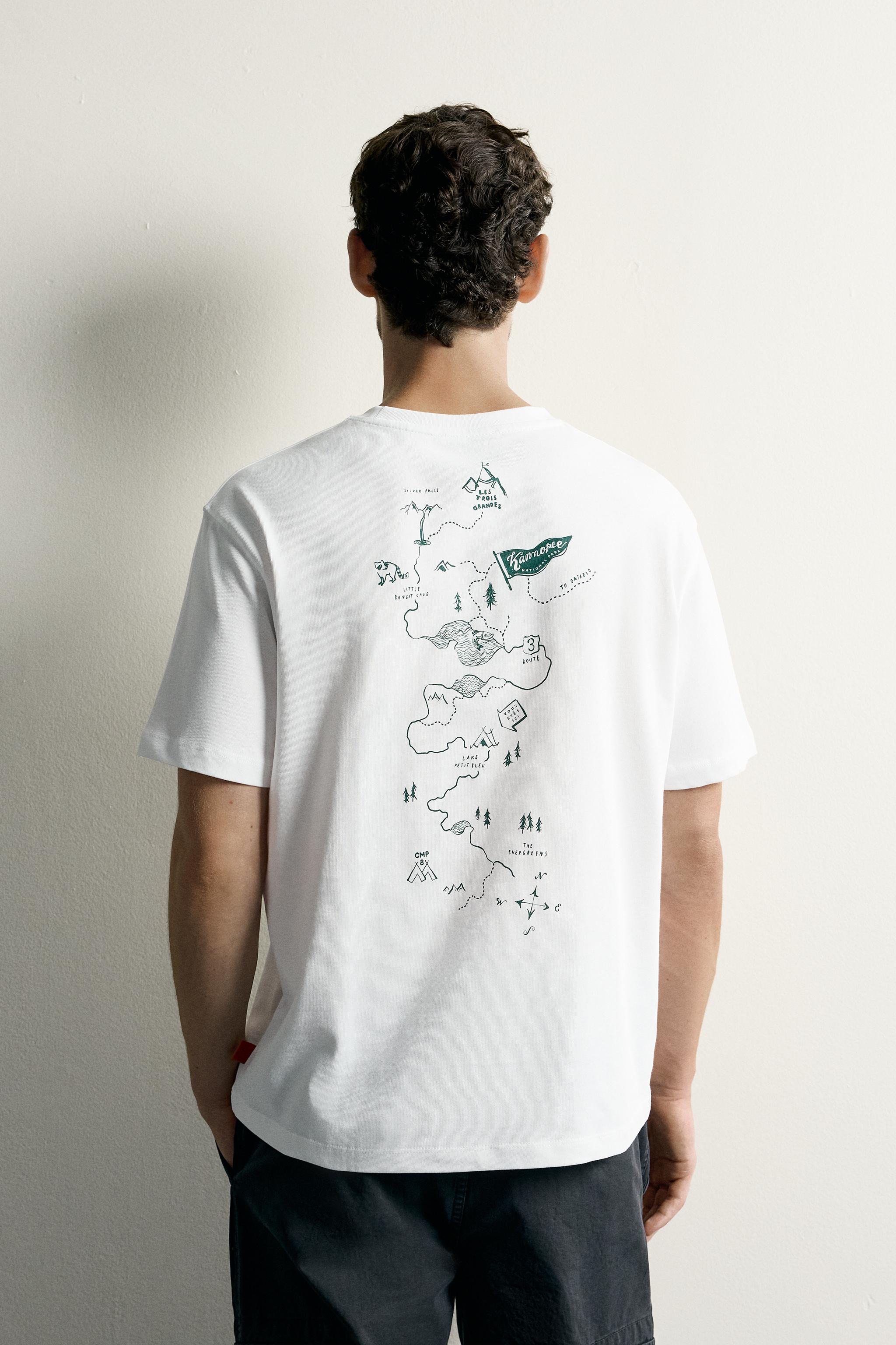 TEXTURED PRINT REGULAR FIT T-SHIRT