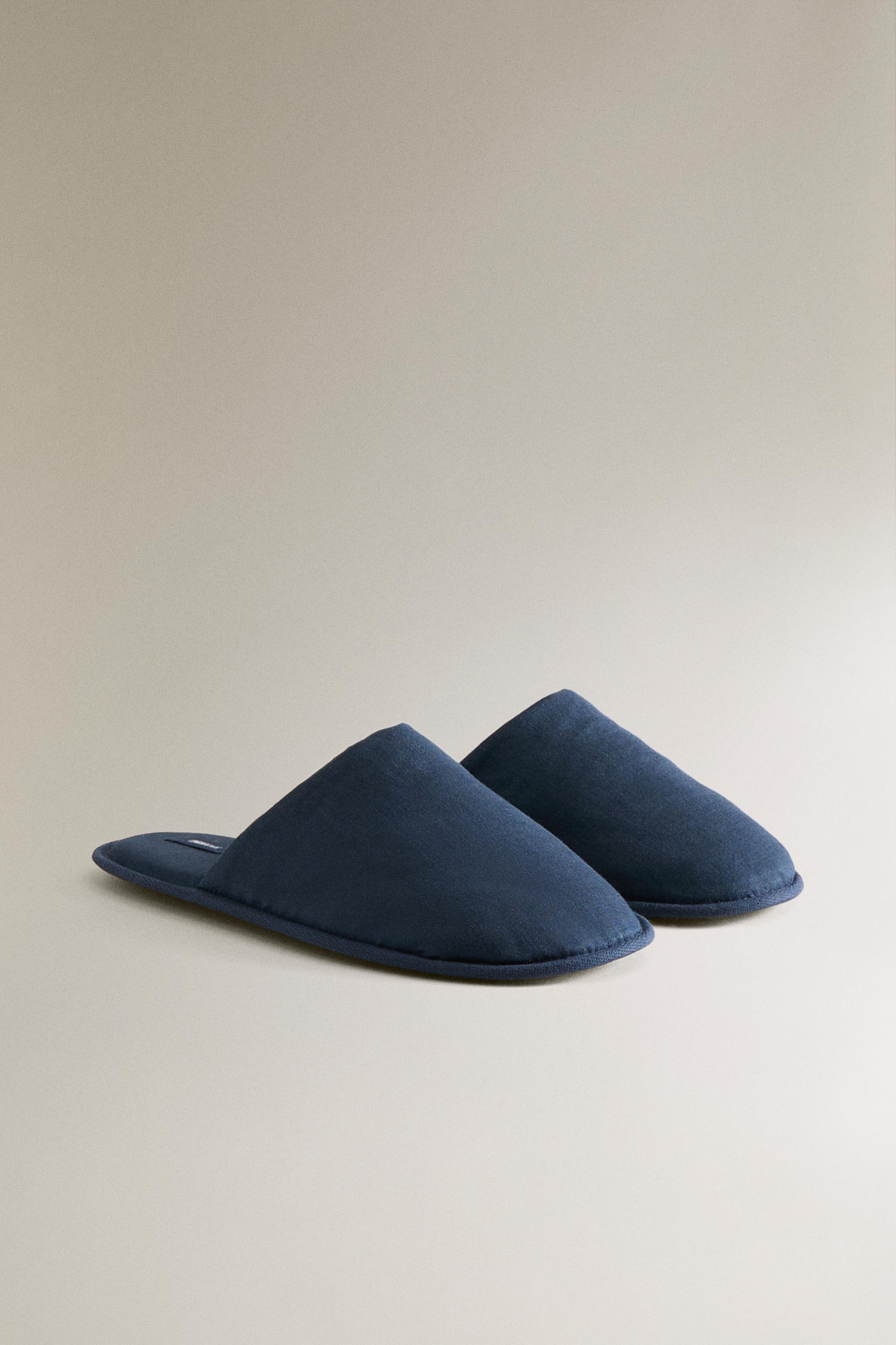 LINEN MULE SLIPPERS
