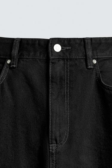 TAPERED WIDE-LEG JEANS - Black by Zara - Image 8