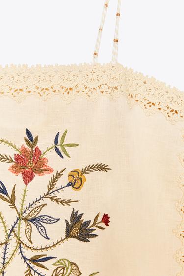 ZW COLLECTION EMBROIDERED TOP - Ecru by Zara - Image 5