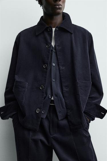 CORDUROY OVERSHIRT WITH POCKETS - Blue by Zara - Image 5